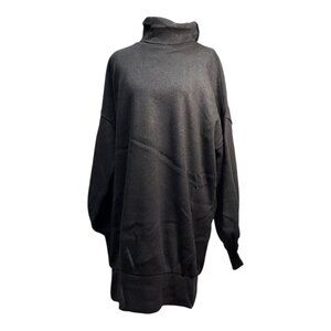 Choosy Oversized Boyfriend Sweater Black Medium Turtleneck Baggy Chunky Soft